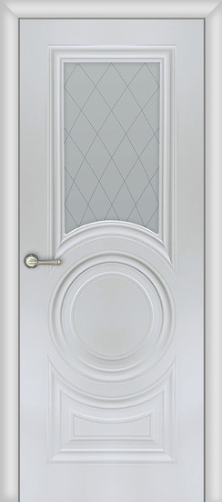 Дверь Э-21 эмаль грунт белая стекло сетка