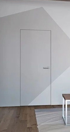 Дверь скрытая реверс INVISIBLE обратного открывания алюминий под покраску комплект