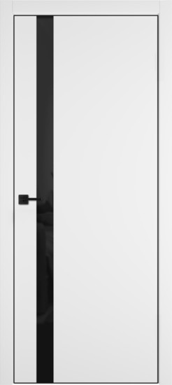 Дверь Urban 1SV Emalex кромка BM 4х4 стекло Black Gloss